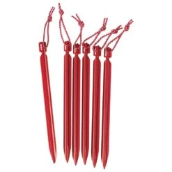 Piquet De Tente Msr Gear Mini-Groundhog Stake Kit X6 Red