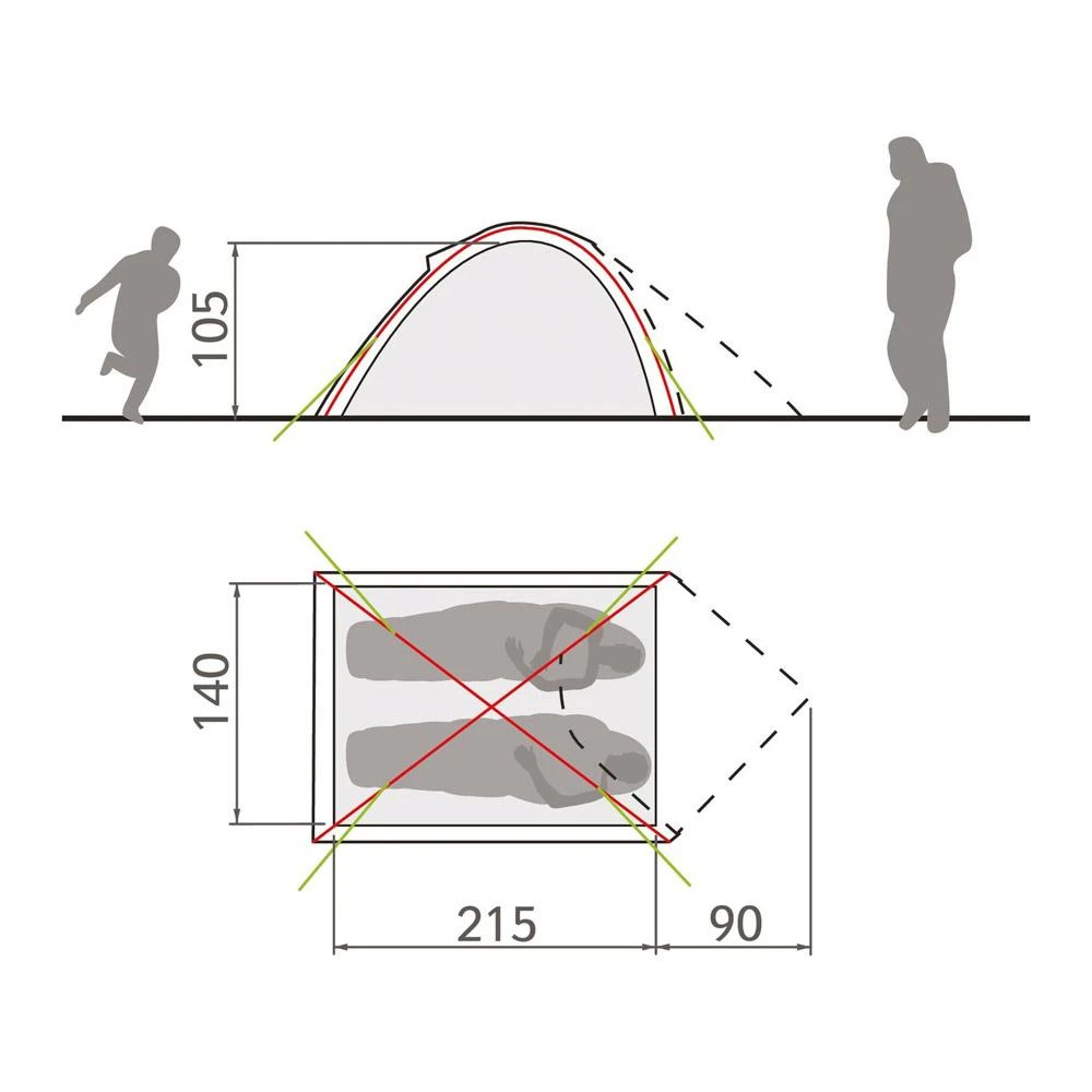 Tente Vaude Campo Compact 2P Terracotta 2 Tente Vaude Campo Compact 2P Terracotta – Image 2